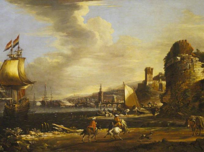 Adriaen van der Cabel | The Port of Genoa | Royal Museums Greenwich
