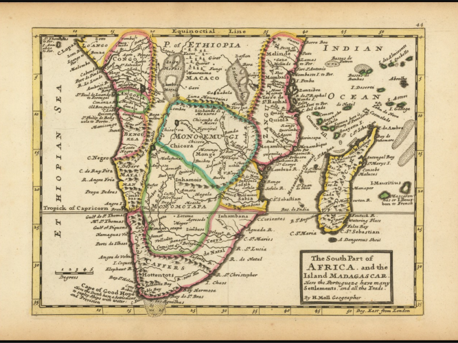 herman moll the south part of africa and the island madagascar london