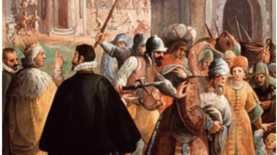 1 belisario corenzio the expulsion of the jews from spain sala degli ambasciatori palazzo reale naples italy 1630s 