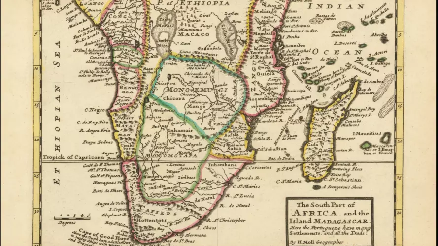 herman moll the south part of africa and the island madagascar london
